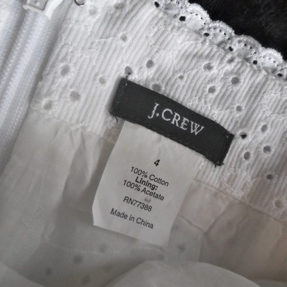 J. Crew White Eyelet Strapless Sheath Dress 4 - Picture 8 of 8
